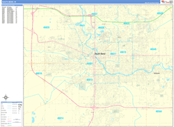 South Bend Wall Map Basic Style 2024